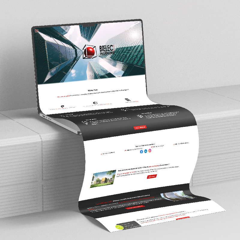 Site vitrine Bielec créé par Hrafn Studio